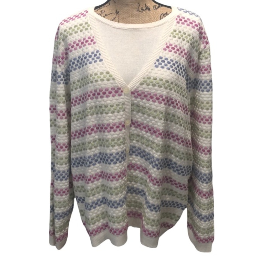 {Alfred Dunner} Button Down Striped Pattern Sweat… - image 1